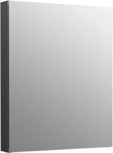 Kohler Maxstow Mirror Cabinet for Bathroom 20"x24"x3.56" (50.8cm x 9.04cm x 60.96cm) Dark Anodized Aluminum with Silver Coated Glass - Bathroom Cabinet with Storage for Medicine, Makeup, Toiletries