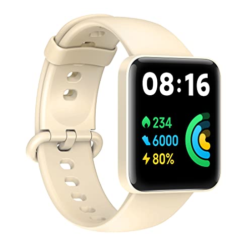 Redmi Watch 2 Lite - 3.94 cm Large HD Edge Display, Multi-System Standalone GPS, Continuous SpO2, Stress & Sleep Monitoring, 24x7 HR, 5ATM, 120+ Watch Faces, 100+ Sports Modes, Women s Health, Ivory