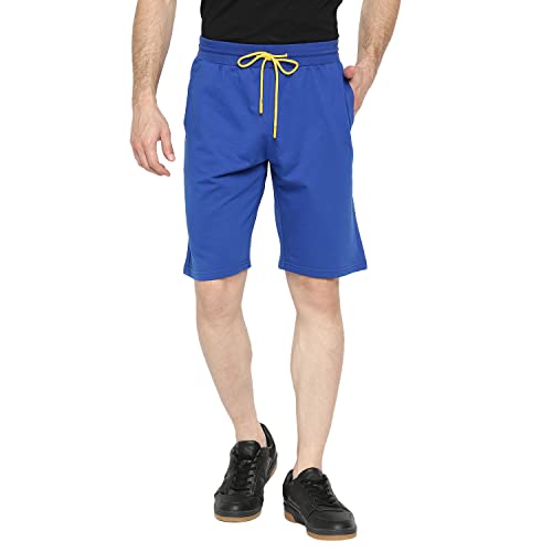 Underjeans Men Cotton Polyester Royal Blue Shorts (UJNOSPSH016 M)