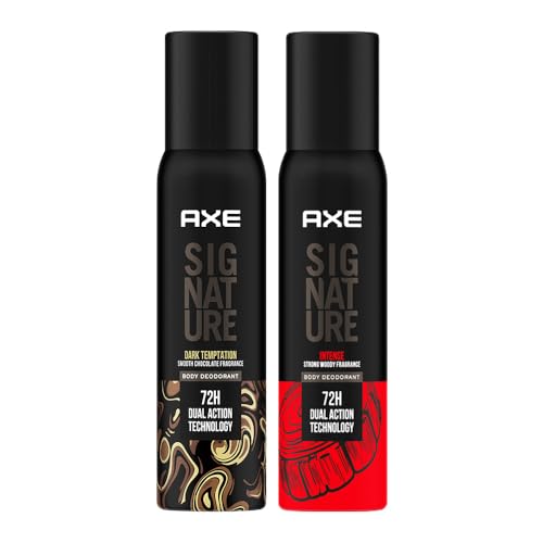 Axe Signature Dark Temptation 200ml, Axe Signature Intense, Long Lasting Deodorant No Gas Body Perfume For Men 200ml, Pack of 2