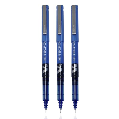 Pilot V5 Liquid Ink Roller Ball Pen -Blue(Pack of 3)