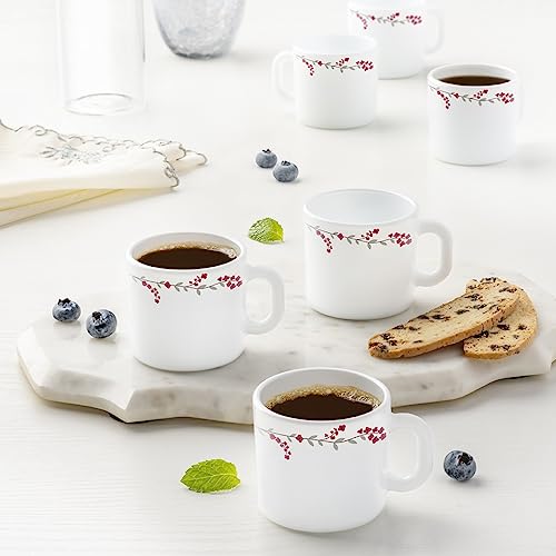 Larah By Borosil - Verona Opalware Mug Set- 100ML, 6-Pieces, White