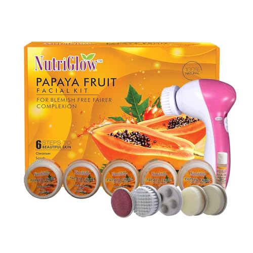 NutriGlow Papaya Facial Kit For Blemish Free and Fairer Skin Hydrated & Brightening Fresh Looking Skin