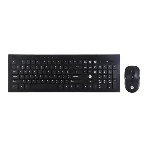 HP USB Wireless Spill Resistance Keyboard and Mouse Set with 10m Working Range 2.4G Wireless Technology / 3 Years Warranty (4SC12PA)