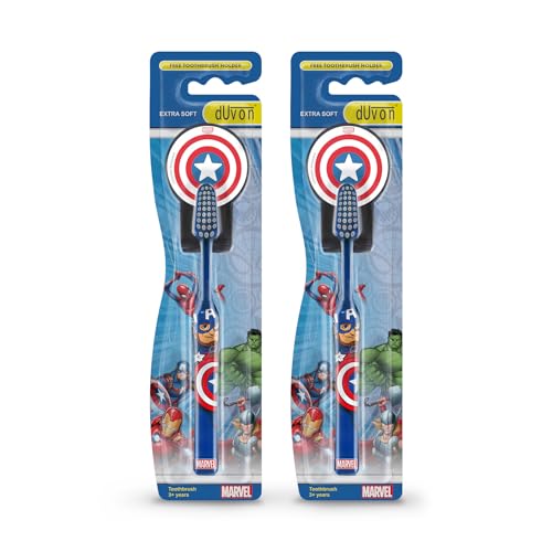 DUVON Marvel Kids Captain America Toothbrush With Special Character Holder