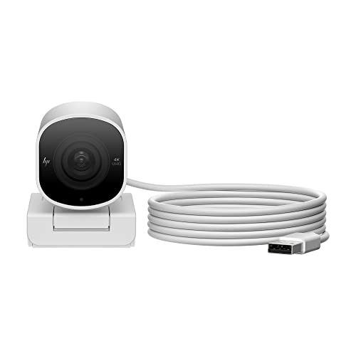 HP 960 4K Streaming Webcam, 4K 30fps or 1080p 60fps, STARMIS CMOS Sensor, 8MP, 100 deg Diagonal Field of View, autofocus, Dual mic, Universal mounting Clip, Tripod Mount, 360 deg Swivel, 90 deg tilt