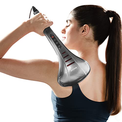 beatXP Thunder Double Head Body Massager Machine for Pain Relief with 3 Attachment Pairs – Electric Back Massager Machine Pain Relief – with up to 12 Months Warranty (Lava Grey)