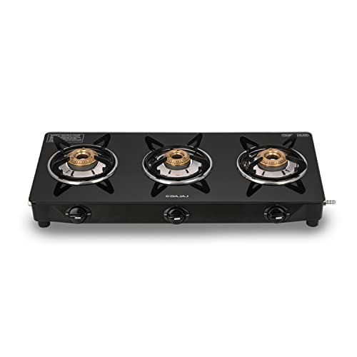 Bajaj Ucx 3B Powder Coated Glasstop Gas Stove, 3 Burners,