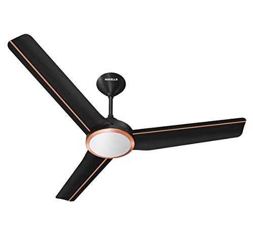 Havells Trinity Underlight 1200mm 1 Star Energy Saving Ceiling Fan (Mettalic Black LT Copper