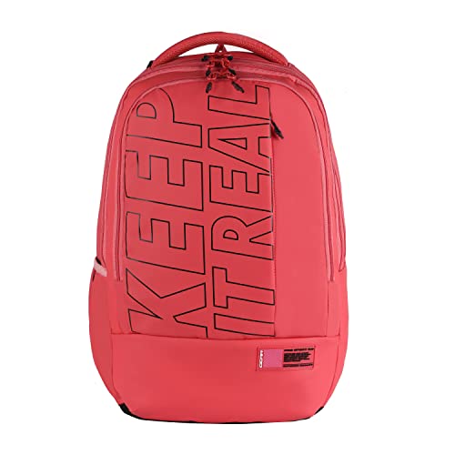 Gear Keep It Real 40L Large Water Resistant School Bag/Casual 4 Compartment Backpack/Daypack/Travel Standard Backpack/Kids Bag/College Bag For Boys/Girls/Men/Women (Pink-Black)