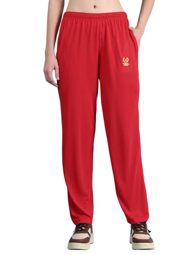 Mack JONNEY Red Regular fit Cotton Trackpant for Women-D10_RED_001-XL