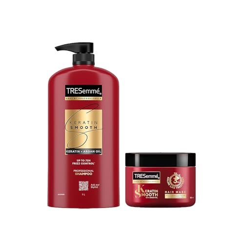 TRESemme Keratin Smooth Deep Conditioning Kit for Long Lasting Frizz Control – 1L Shampoo and 300ml Mask