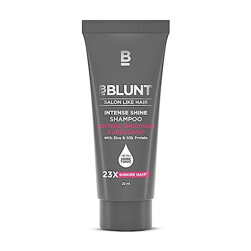 BBLUNT Intense Shine Shampoo with Rice & Silk Protein for 23X* Shinier Hair - 20 ml