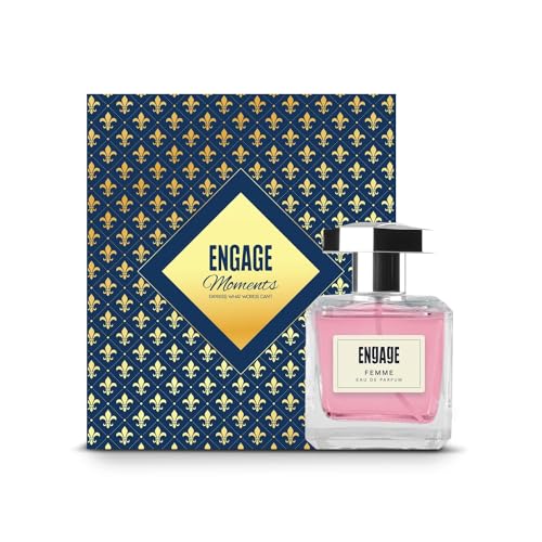 Engage Gift Set - Moments Luxury Perfume Gifts for Women, Femme 100ml, Long Lasting Smell Women Perfume, Pack of 1, Perfume Set, Best Birthday, Anniversary Gift Hamper by ITC, Eau De Parfum for Girls