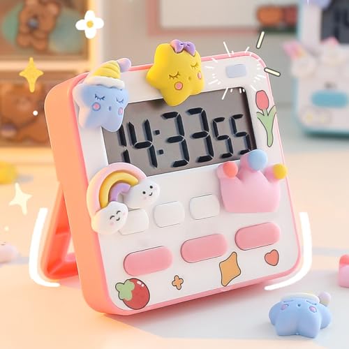 Wolpin Digital Kitchen Timer & Stopwatch with 3D Stickers Countdown Large Digits, Loud Alarm, Magnetic Stand for Cooking