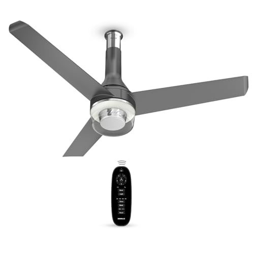 Havells 1200mm Crista Underlight BLDC Ceiling Fan | Remote Controlled, Smart Fan, IoT Enabled, Alexa & Google Home Compatible | 5 Star Rated, Upto 60% Energy Saving, 2 Year Warranty | (Slate Chrome)
