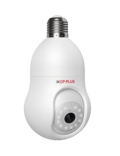 CP PLUS 3 MP Resolution Smart Wi-fi Bulb Security Camera | 360 View | 2 Way Talk | Motion Tracking & Detection Alert | Built-in Siren | Advanced Night Vision | IR Distance 15 Mtr. | CP-T31A