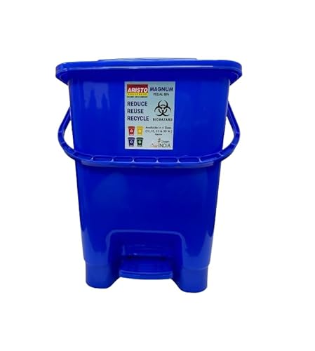 ARISTO Plastic Pedal Dustbin With Handle 20 ltr Blue