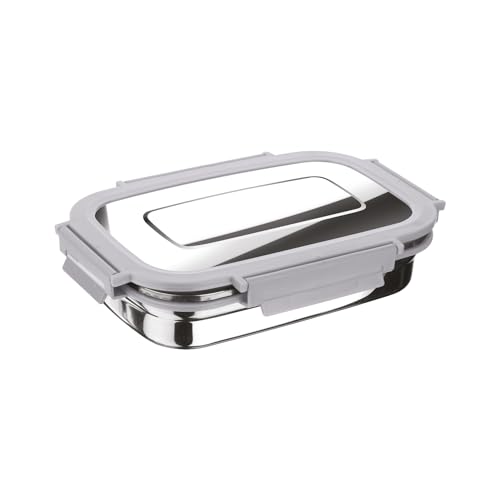 Joyo Stainless Steel Daily (Big) Tiffin Lunch Box Container 4 Side Clip Lock Lid for Office & School Use/Food Grade/Air Tight – Grey