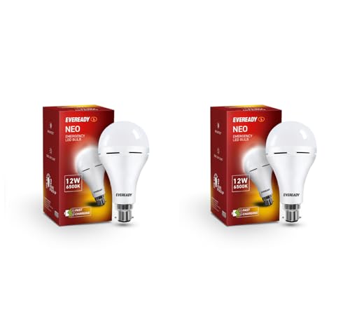 Eveready 12W B22D Emergency Inverter LED Bulb| Cool Day Light (6500K) | Energy Efficient | 4 Hour Battery Backup | Li-on Battery Inside (2)