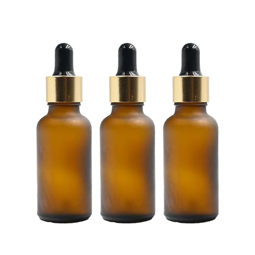Happy Packaging 30ML Amber Frosted Round Empty Glass Bottle
