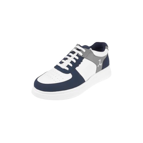 Mochi Men White Blue Casual Everyday Sneakers UK/6 EU/40 (71-213)