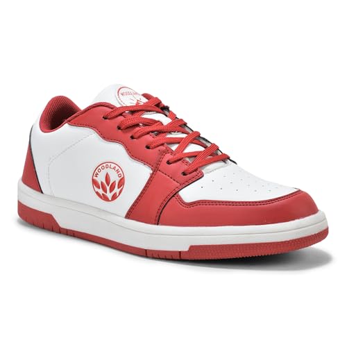 Woodland Men’s White/Red PU Casual Shoes-11 UK (45EURO) (OSNK 4987023)