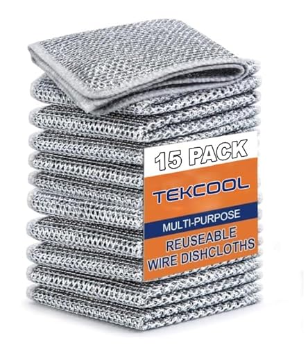 TEKCOOL (15 Pack) Non-Scratch Dish Wash Cloth