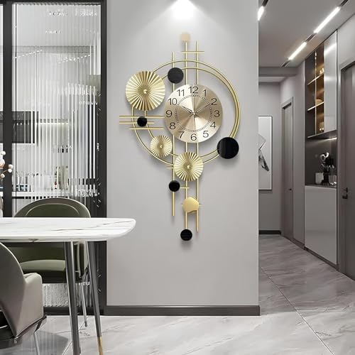 RIZIK STORE Handmade Decorative Metal Wall Clock for Bedroom