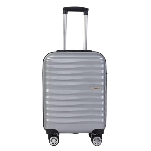Impulse Transit Polypropylene (PP) Trolley Bag for Travel Small Cabin Check in, Luggage Bag Travel Hard Case with 8 Wheels 360 Degree Wheeling System (Grey, Medium