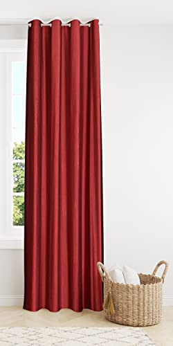 The Decor Hub Faux Texture Plain Curtains for Door with