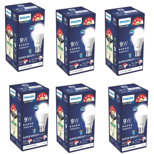 Philips 4 star Ace Saver 9-Watt B22 LED Bulb,Cool Day