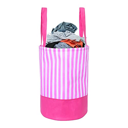 PrettyKrafts 45L Non Woven Stripe Printed Round Foldable