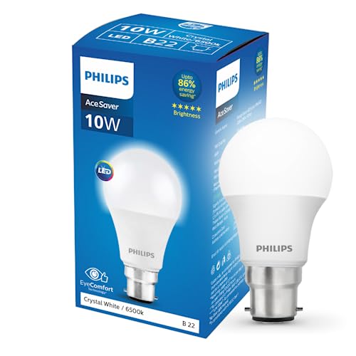 Philips Ace Saver 10W B22 LED Bulb,900lm, Cool Day Light,