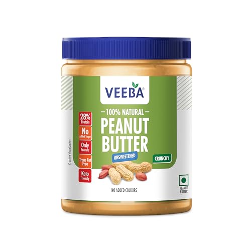 VEEBA Natural Peanut Butter High Protein No Added Sugar