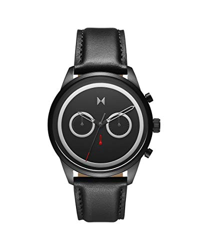 MVMT Leather Powerlane Analog Black Dial Men
