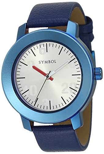 Amazon Brand - Symbol Men Faux Leather Analog Silver Dial