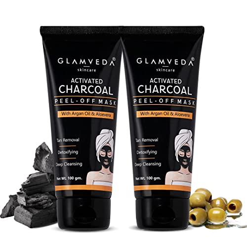 Glamveda Activated Charcoal Peel Off Mask | Cleans Pores,
