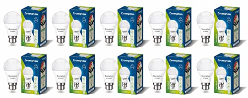 Crompton Dyna Ray 7W Round B22 LED Cool Day Light Pack of 10