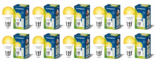 Crompton Dyna Ray 9W Round B22 LED Warm White Pack of 10