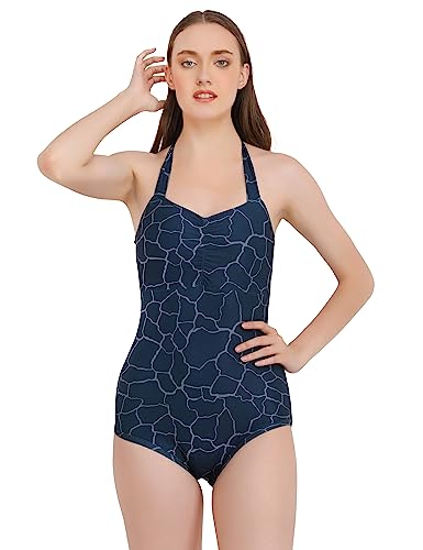 CREVOX Padded Blue Printed Single Piece Swimwear/Swimsuit