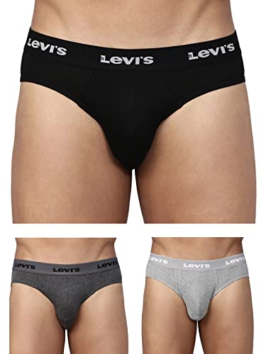 Levi’s Men’s Cotton Modern Regular Fit Solid Briefs (Pack