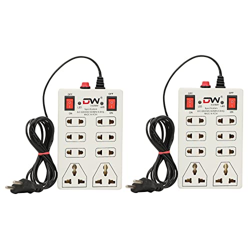 Digway 240 Volts 8 + 2 Mini Power Strip Extension Cord ||