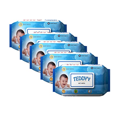 Teddyy Soft Cleansing Baby Wet Wipes with Lid | 360 Wipes |