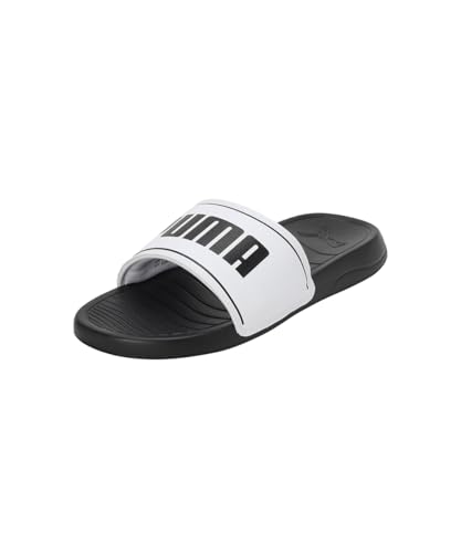 Puma unisex-adult Slide Max Black-White Slide Sandal - 8 UK