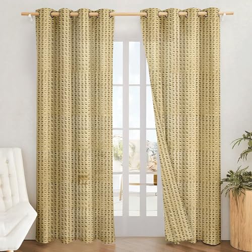 Amazon Brand - Solimo Striped Polyester Sheer Jacquard Long