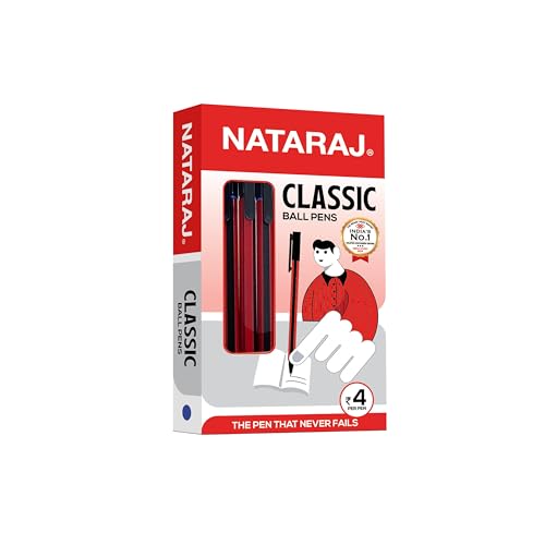 NATARAJ Classic Ball Pen | Comfortable Grip | Non-fading