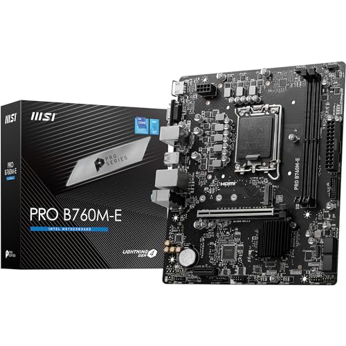 MSI PRO B760M-E Motherboard, Micro-ATX – Supports