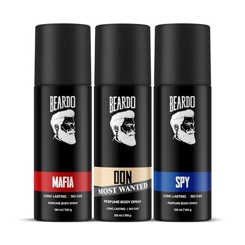Beardo Deodorant Perfume Body Spray Set For Men (120ml x 3)