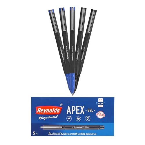 Reynolds APEX GEL 5 PEN BLISTER – BLUE | STYLISH METAL CLIP